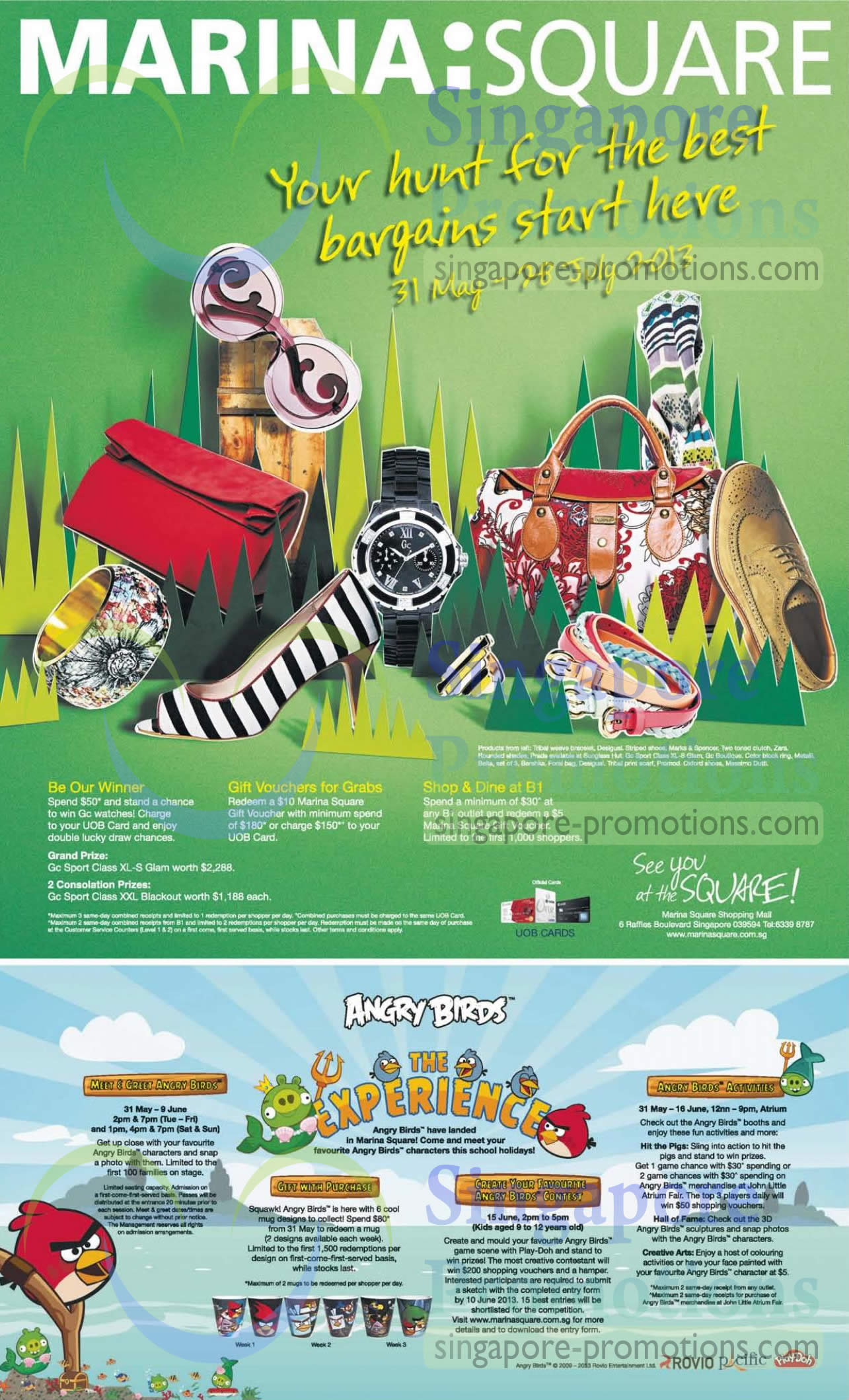 Featured image for Marina Square Hunt For Best Bargains & Angry Birds Promos & Activities 31 May - 28 Jul 2013