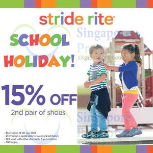 Featured image for (EXPIRED) Stride Rite 15% Off 2nd Pair Shoes Storewide Promo 31 May – 30 Jun 2013