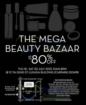 Featured image for (EXPIRED) Luxasia Mega Beauty Bazaar Sale Up To 80% Off 18 – 20 Jul 2013