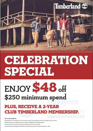 Featured image for (EXPIRED) Timberland $48 Off With $250 Spend Celebration Special 25 Jul – 11 Aug 2013