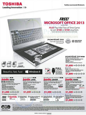 Featured image for Toshiba Portege & Satellite Notebook Offers 17 Jul 2013