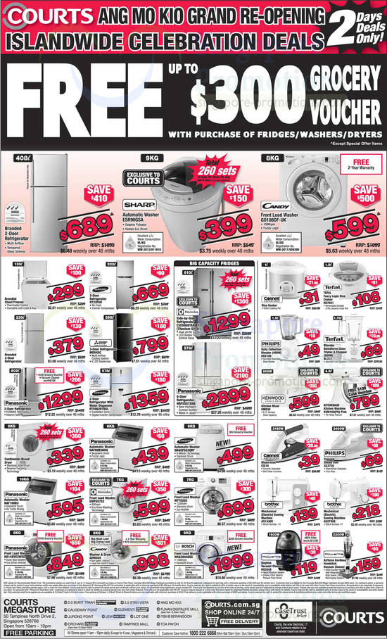 Washers, Fridges, Kitchen Appliances, Sharp, Candy, Samsung, Mitsubishi Electric, Electrolux, Panasonic, Tefal, Philips, Brother