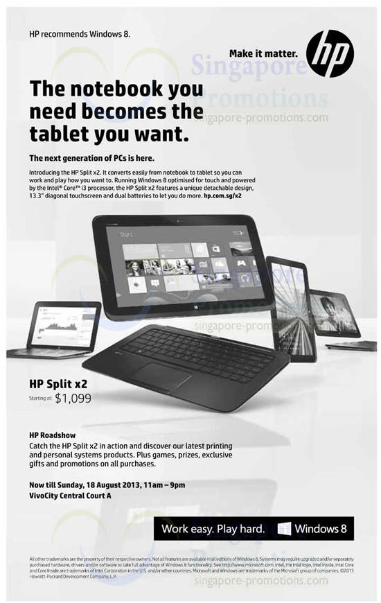 14 Aug HP Split x2 Tablet Notebook