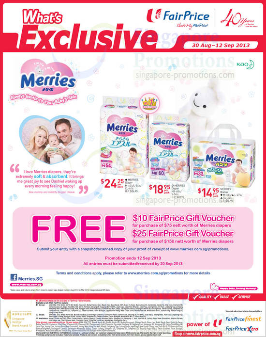 30 Aug Merries Diapers FREE Vouchers Up To 25 Dollar Value