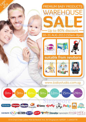 Featured image for (EXPIRED) Baby Studio Warehouse SALE Up To 80% Off 30 – 31 Aug 2013