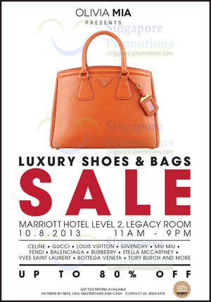 Featured image for (EXPIRED) Brandsfever Handbags Sale Up To 80% Off @ Mariott Hotel 10 – 11 Aug 2013