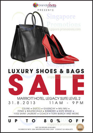 Featured image for (EXPIRED) Brandsfever Handbags & Shoes Sale Up To 80% Off @ Mariott Hotel 31 Aug 2013