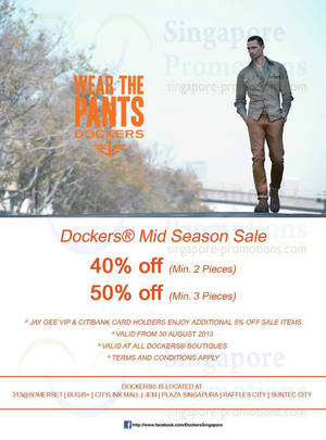 Featured image for (EXPIRED) Dockers Up To 50% Off Mid Season SALE @ All Outlets 30 Aug 2013