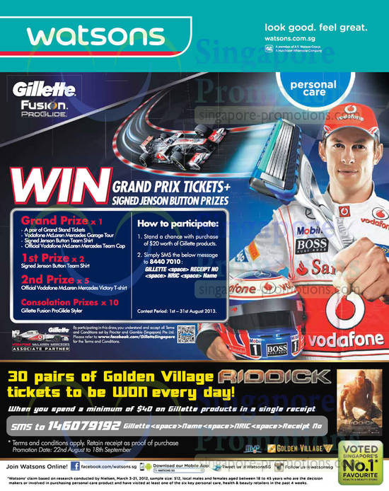 Gillette Grand Prix Tickets, Golden Village Riddick Tickets