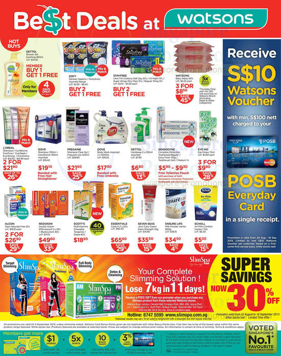 Hot Buys, Slimspa USA, Essentiale, Dove, Dettol, Sensodyne, Redoxon, Seven Seas, Ensure Life