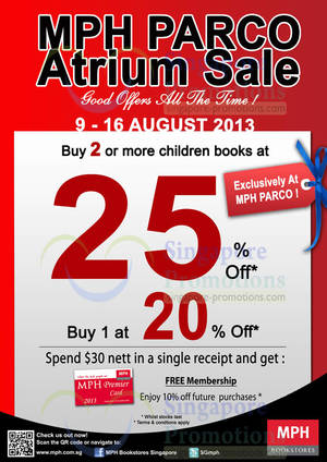 Featured image for (EXPIRED) MPH Bookstores Atrium SALE Up To 25% Off @ Parco 9 – 16 Aug 2013