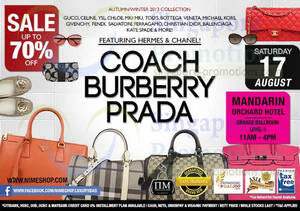 Featured image for (EXPIRED) Nimeshop Branded Handbags Sale Up To 70% Off @ Mandarin Orchard Hotel 17 Aug 2013