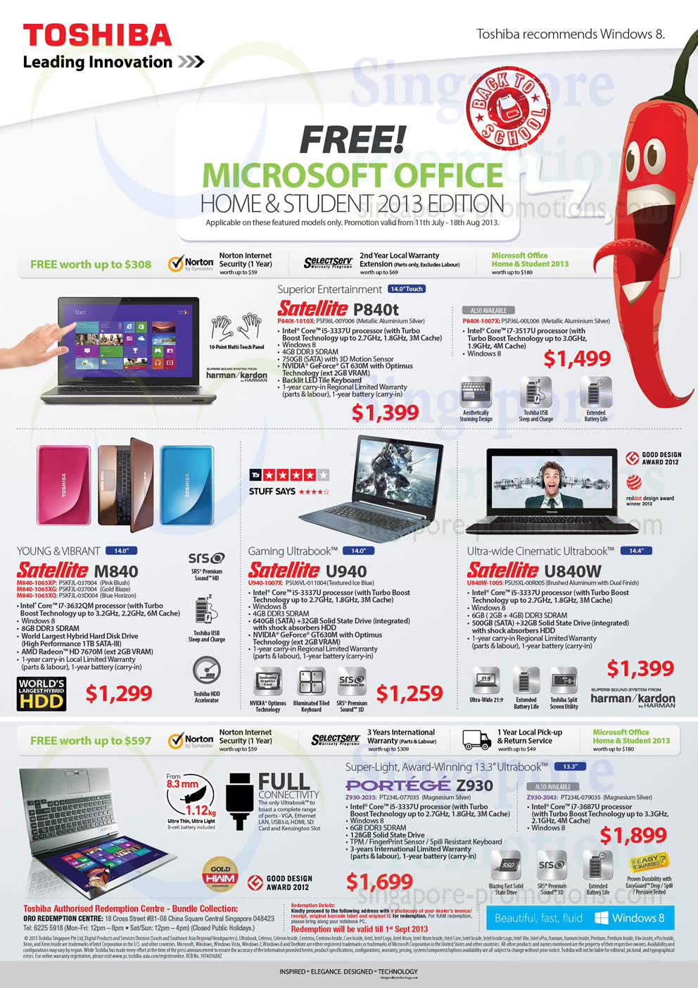 Featured image for Toshiba Notebooks & Tablets Promotion Offers 11 Jul - 18 Aug 2013