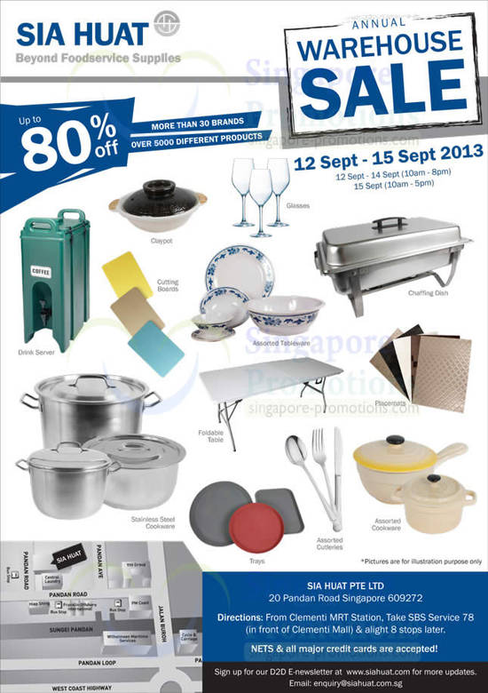 Sia Huat Warehouse Sale 2013 Venue, Timing, Items