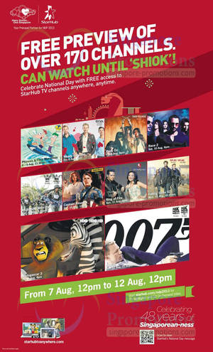 Featured image for (EXPIRED) Starhub TV FREE Preview For Starhub TV Customers National Day Promo 7 – 12 Aug 2013