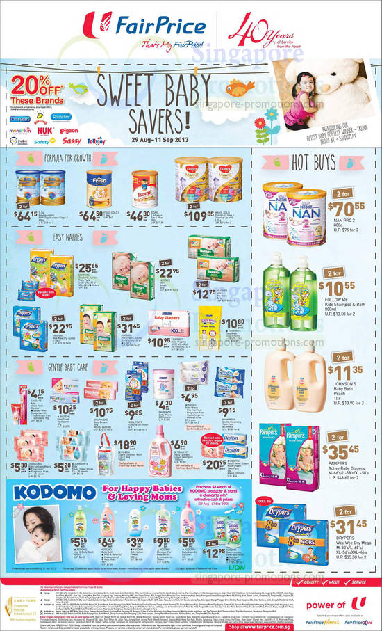 Sweet Baby Savers, 20 Percent Off Selected Brands, Baby Items, Milk Formula, Diapers, Bath, Wipes, Wyeth, Mamil Gold, Friso, Nestle, Huggies