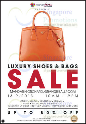 Featured image for (EXPIRED) Brandsfever Handbags Sale Up To 80% Off @ Mandarin Orchard 13 Sep 2013