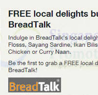 Featured image for (EXPIRED) BreadTalk FREE Local Delights Bun For Singtel Customers 9 – 19 Sep 2013