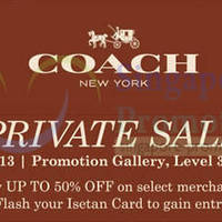 Featured image for (EXPIRED) Isetan Coach Private SALE For Cardmembers 20 – 24 Sep 2013
