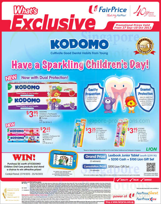 Kodomo Toothbrushes, Toothpastes