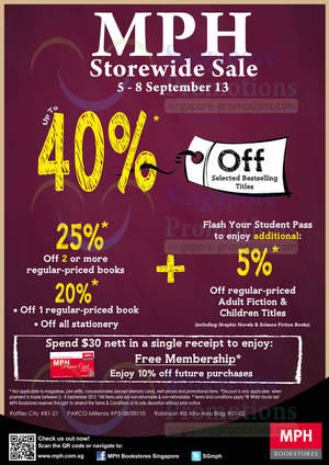 Featured image for (EXPIRED) MPH Bookstores Storewide SALE Up To 40% Off 5 – 8 Sep 2013