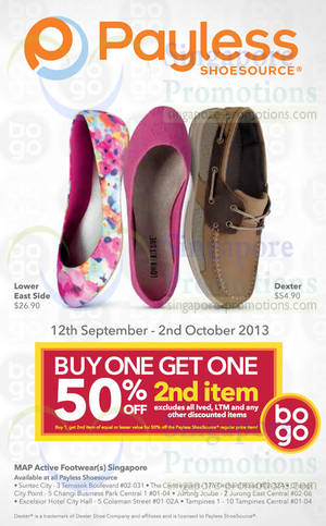 Featured image for (EXPIRED) Payless Shoesource 50% Off 2nd Item Promo 12 Sep – 2 Oct 2013