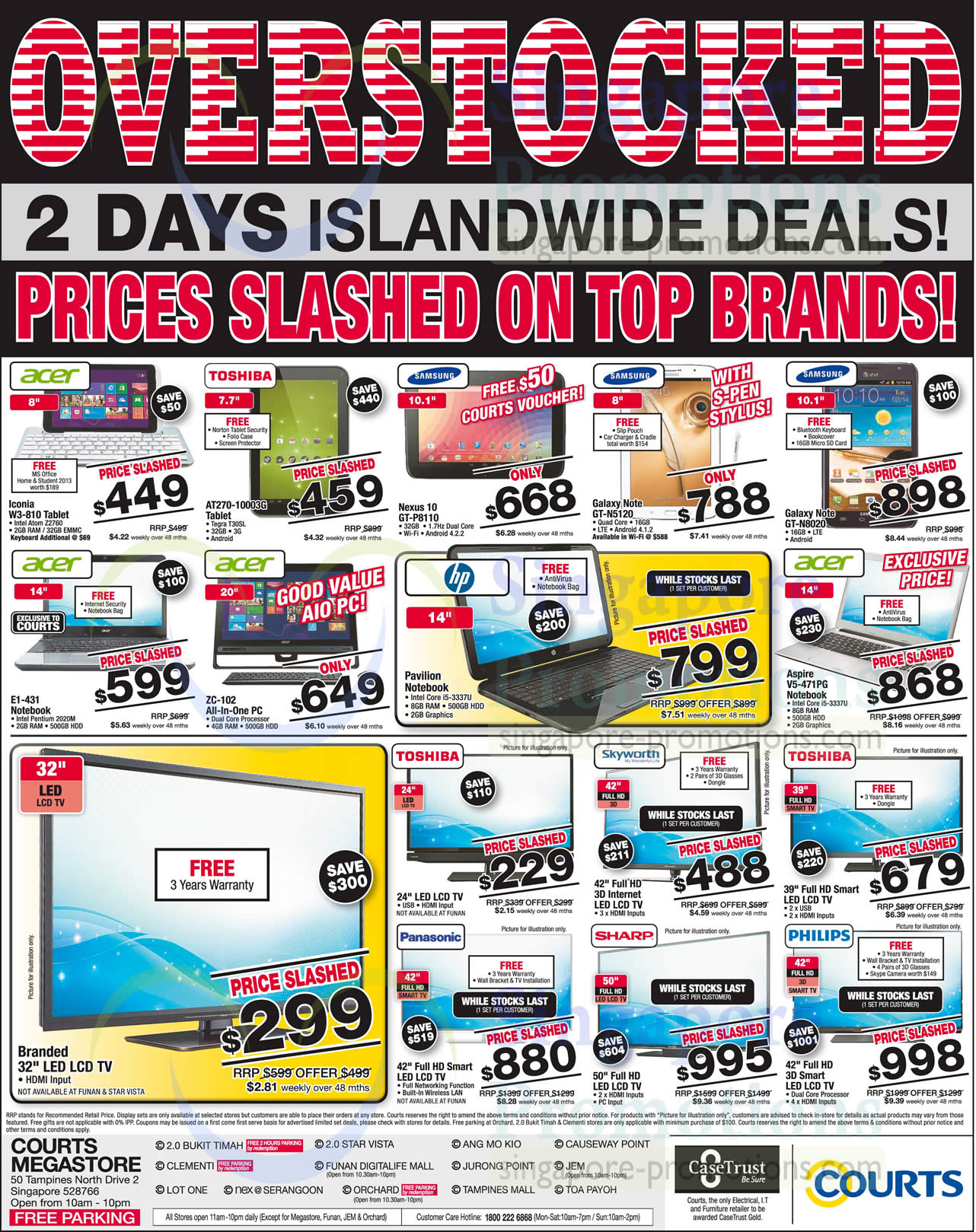 Featured image for Courts Tradeshow Overstocked Prices Slashed Two Day Offers 12 - 13 Sep 2013