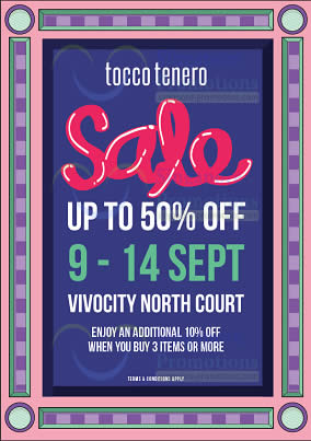Featured image for (EXPIRED) Tocco Tenero Up To 50% Off SALE @ VivoCity 9 – 14 Sep 2013