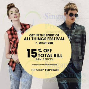 Featured image for (EXPIRED) Topman & Topshop 15% Off Total Bill With 3 Pieces Purchase 7 – 20 Sep 2013
