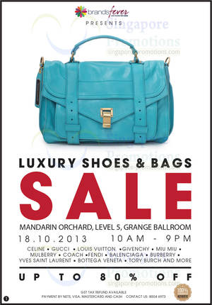 Featured image for (EXPIRED) Brandsfever Handbags Sale Up To 80% Off @ Mandarin Orchard 18 Oct 2013