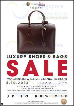 Featured image for (EXPIRED) Brandsfever Handbags Sale Up To 80% Off @ Mandarin Orchard 5 Oct 2013