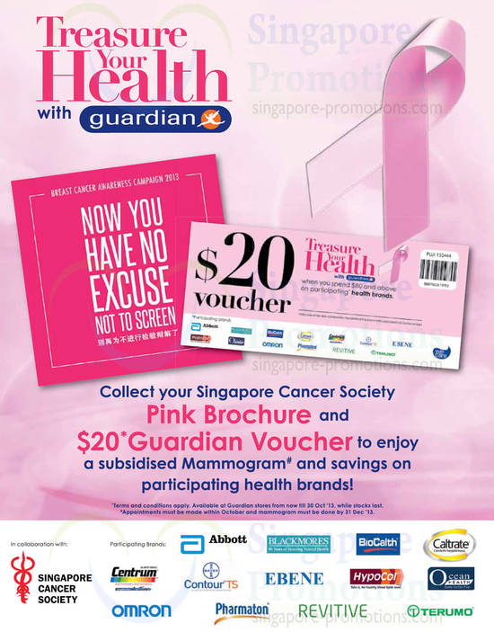 Breast Cancer Awareness Campaign, Singapore Cancer Society, Free 20 Dollar Voucher