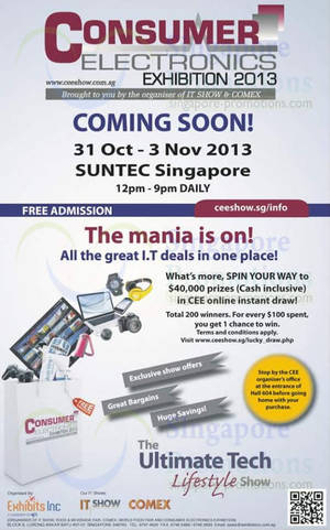 Featured image for (EXPIRED) Consumer Electronics Exhibition @ Suntec 31 Oct – 3 Nov 2013