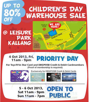 Featured image for (EXPIRED) Toys “R” Us Up To 80% OFF Warehouse SALE @ Leisure Park Kallang 4 – 6 Oct 2013