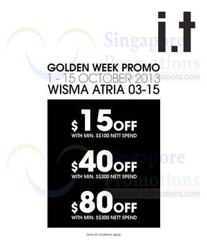 Featured image for (EXPIRED) i.t Labels Up To $80 New Arrivals @ Wisma Atria 1 – 15 Oct 2013