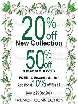 Featured image for (EXPIRED) French Connection Up To 50% OFF Year End SALE 21 Nov – 25 Dec 2013