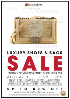 Featured image for (EXPIRED) Brandsfever Handbags & Footwear Sale Up To 80% Off @ Suntec Convention Centre 23 Nov 2013