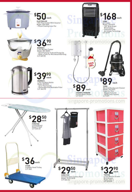 Electronics, Home Basics, Rice Cookers, Kettle, Air Cooler, Vacuum Cleaner, Electrolux, Morries, Sona