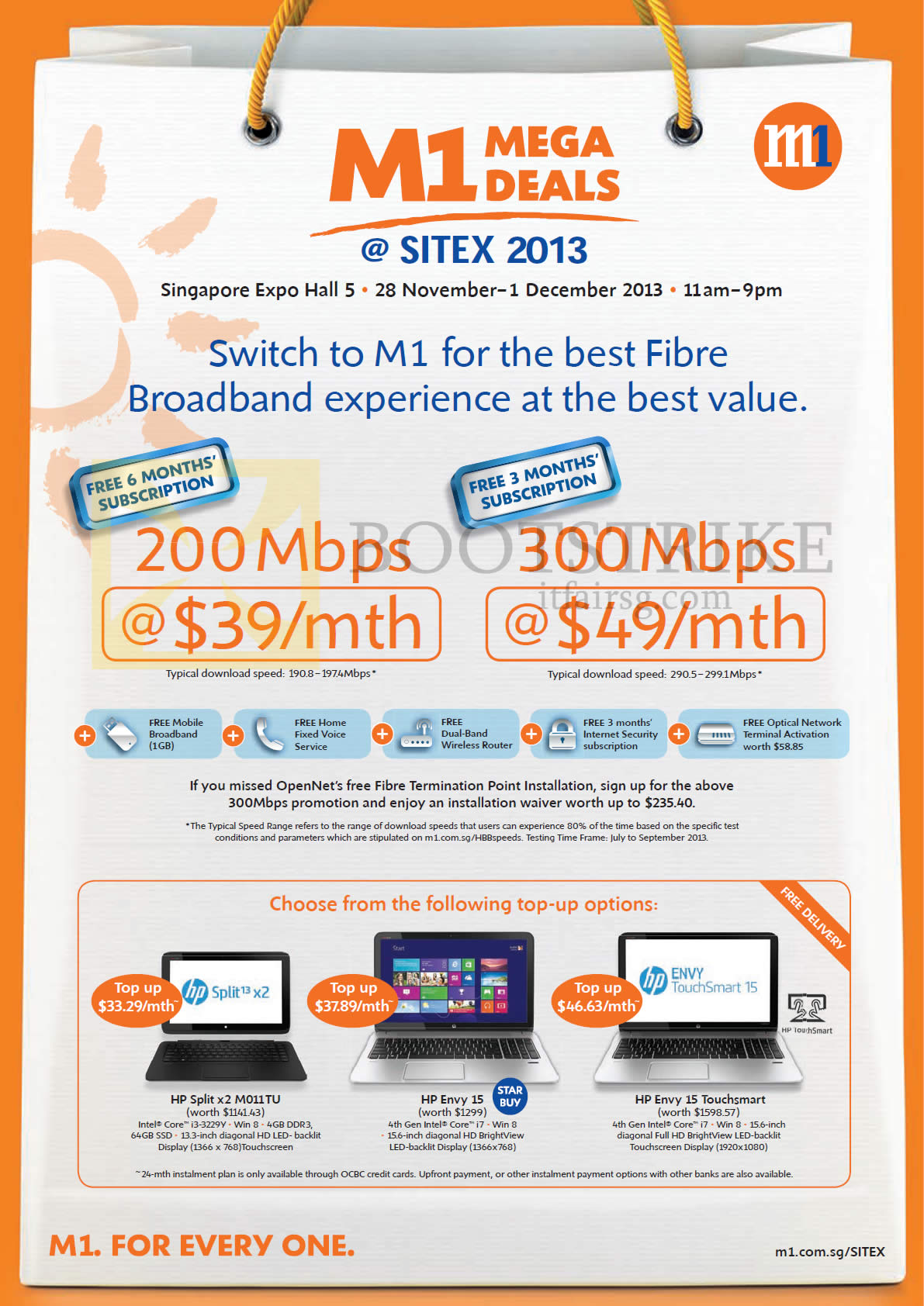 Featured image for M1 SITEX 2013 Smartphones, Tablets & Home/Mobile Broadband Offers 28 Nov - 1 Dec 2013