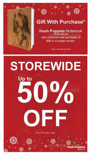 Featured image for (EXPIRED) Hush Puppies Apparel Up To 50% Off Storewide 1 Nov – 25 Dec 2013