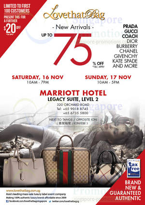 Featured image for (EXPIRED) LovethatBag Branded Handbags Sale Up To 75% Off @ Marriott Hotel 16 – 17 Nov 2013