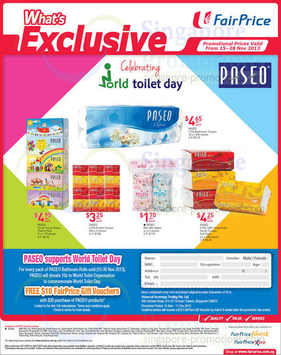 Paseo World Toilet Day Offers