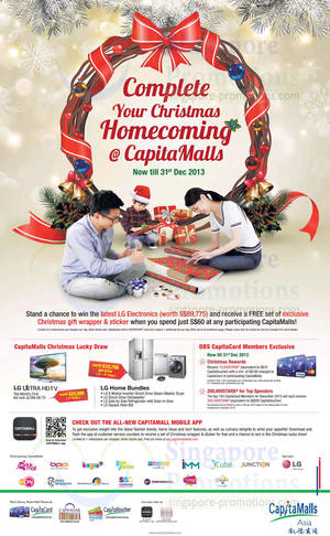 Featured image for (EXPIRED) CapitaMalls Christmas Homecoming Promotions 6 – 31 Dec 2013