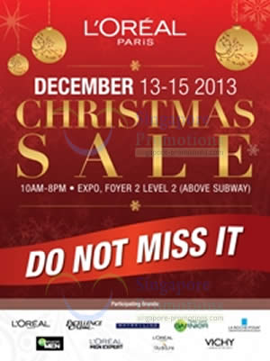 Featured image for (EXPIRED) L’Oreal Paris Christmas SALE @ Singapore Expo 13 – 15 Dec 2013