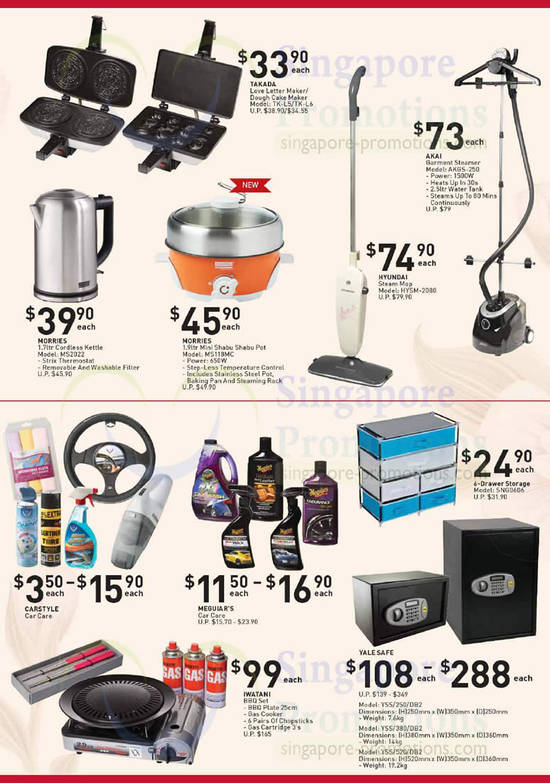 Mops, Garment Steamers, BBQ Set, Shabu Shabu Pot, Hyundai, Akai, Iwatani, Morries