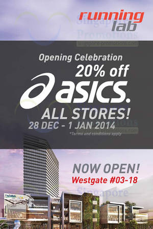 Featured image for (EXPIRED) Running Lab 20% OFF Asics Promo @ Islandwide 28 Dec 2013 – 1 Jan 2014