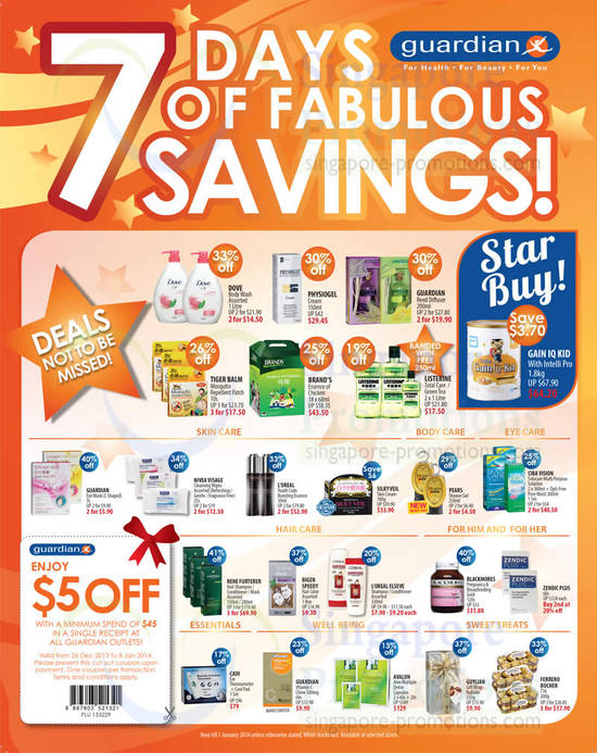 Weekly Specials, Dove, Physiogel, Tiger Balm, Loreal Paris