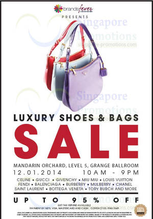 Featured image for (EXPIRED) Brandsfever Handbags & Footwear Sale Up To 80% Off @ Mandarin Orchard 12 Jan 2014