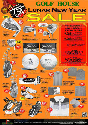 Featured image for (EXPIRED) Golf House Up To 70% OFF Lunar New Year SALE 18 Jan – 17 Feb 2014
