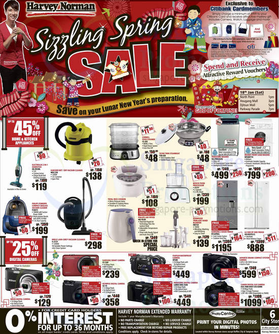 Home Appliances, Digital Cameras, Electrolux, Karcher, Cornell, Tecno, Philips, Miele, Samsung, Olympus, Panasonic, Fujifilm, Canon, LG